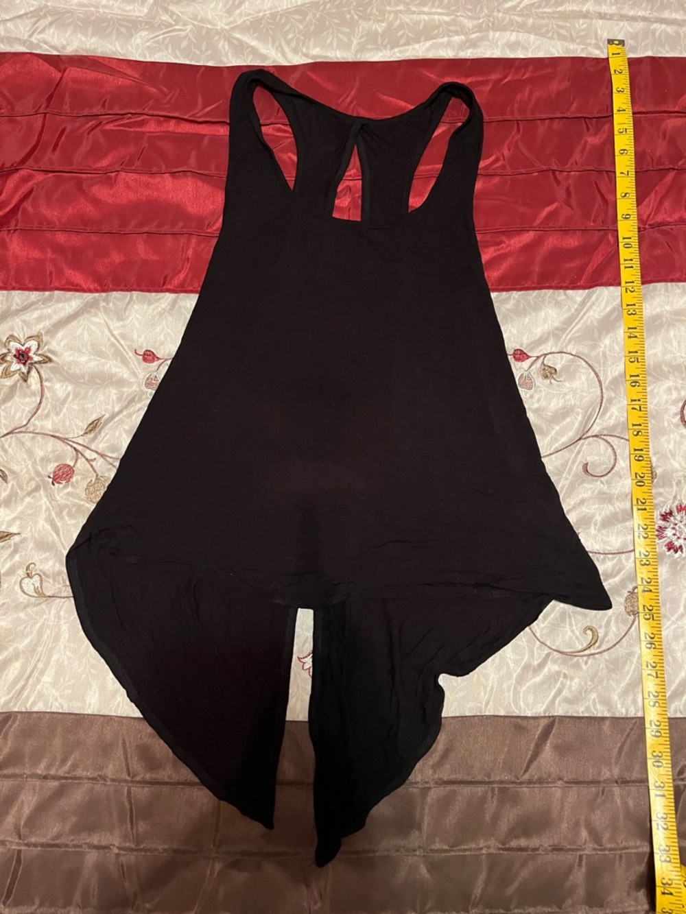 Black Racerback Handkerchief-Hem Tank Top